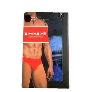 PAPI MENS BRIEFS LOW RISE PREMIUM COTTON MEDIUM (32-34) SOLID COLORS Pack Of 4